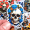 50 PCS Flower Skeleton Sticker Pack Floral Skull Stickers Skeleton Plant Stickers Gothic Flower Sti