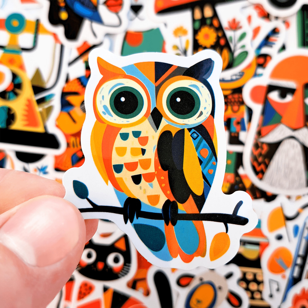 50 PCS Picasso Style Sticker Pack Cubism Art Stickers Abstract Style Stickers Colorful Art Paint St