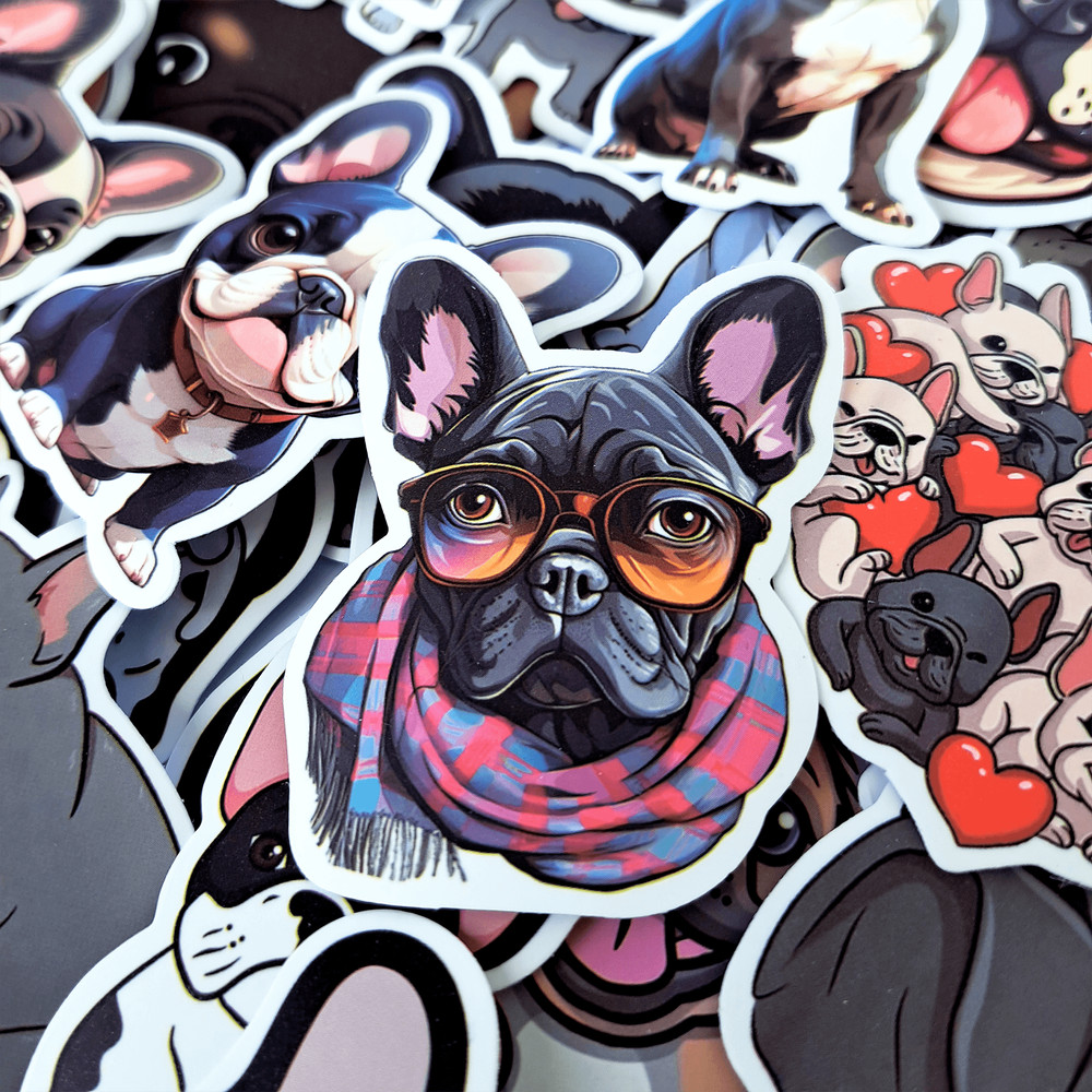 50 PCS French Bulldog Sticker Pack Frenchie Dog Stickers Puppy Stickers Frenchie Mom Stickers Lapto 1