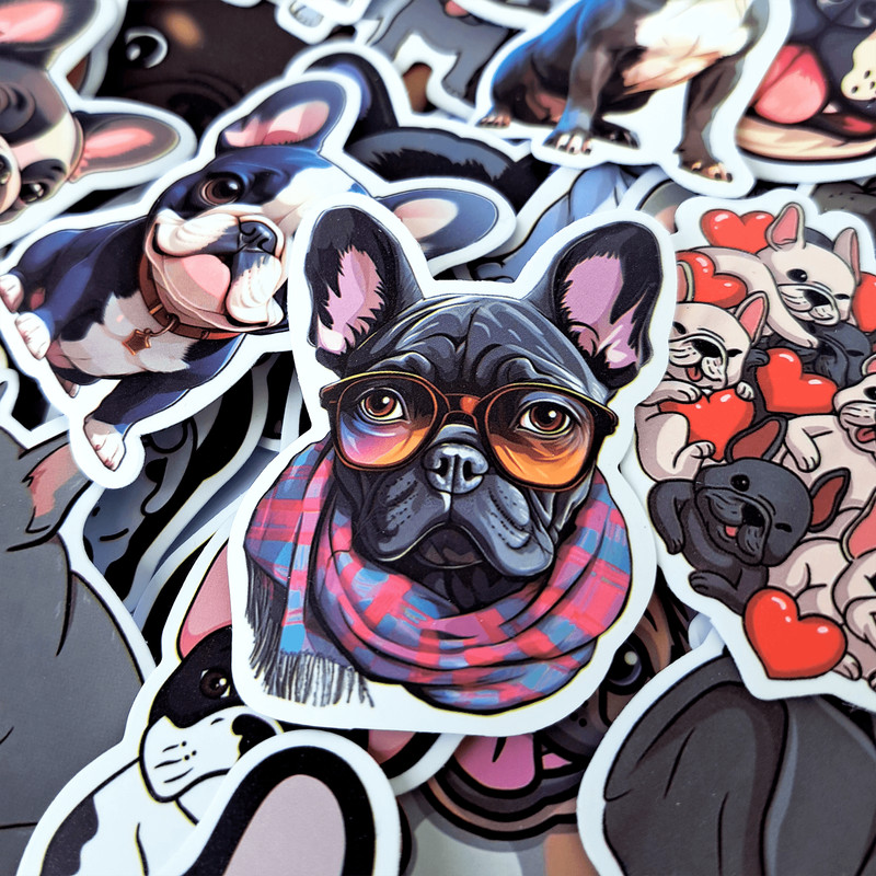 50 PCS French Bulldog Sticker Pack Frenchie Dog Stickers Puppy Stickers Frenchie Mom Stickers Lapto 1