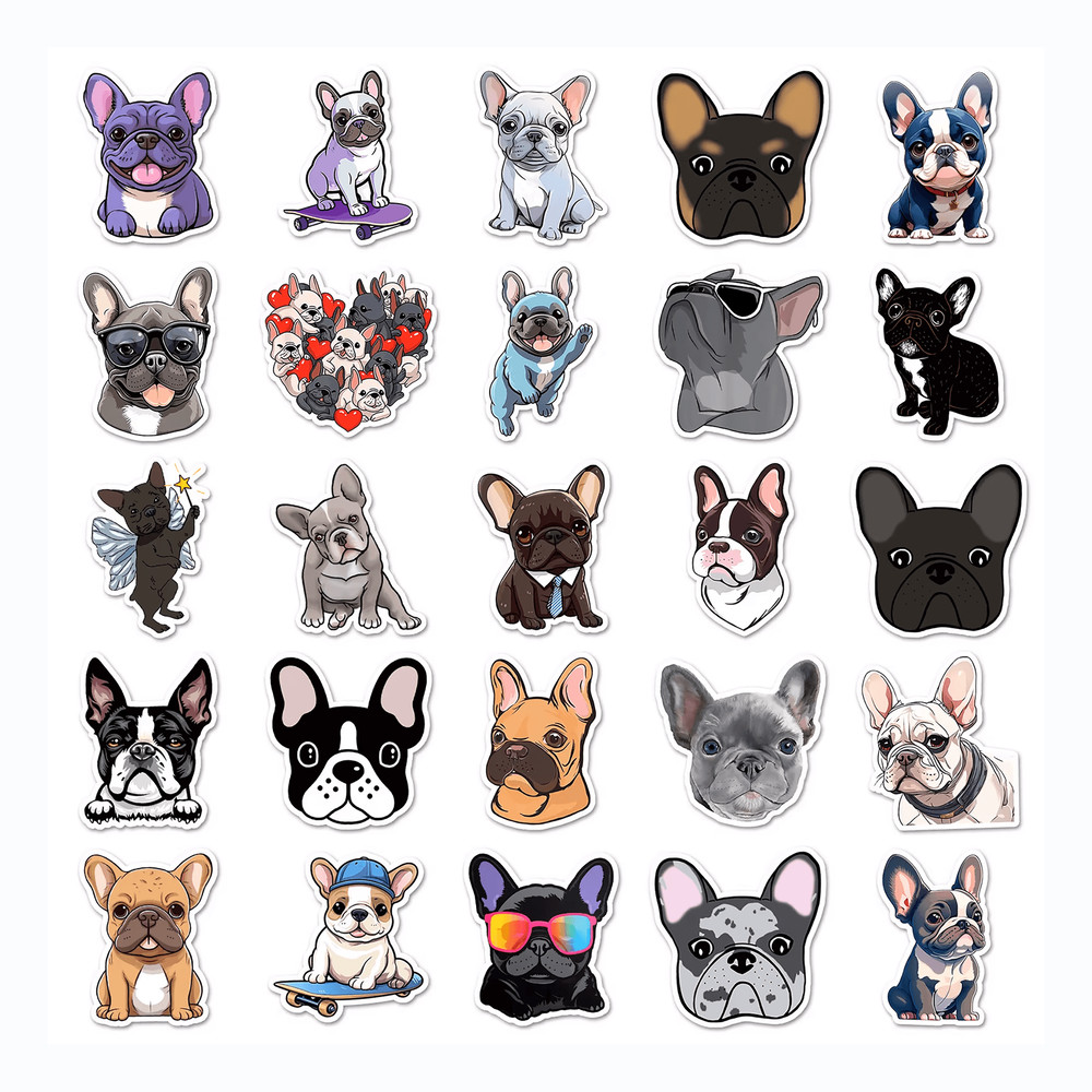 50 PCS French Bulldog Sticker Pack Frenchie Dog Stickers Puppy Stickers Frenchie Mom Stickers Lapto 3
