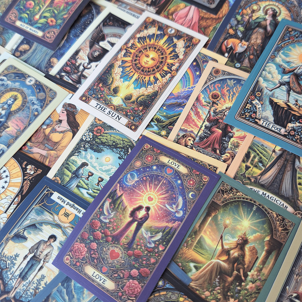 48 PCS Tarot Cards Sticker Pack Rider Tarot Card Deck Stickers Astrology Stickers Tarot Journal Hor 1