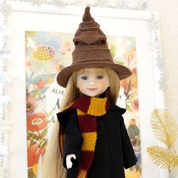 Gryffindor costume for Ruby Red Fashion Friends doll Harry Potter style for Halloween or Christmas, 14"-15" doll clothes