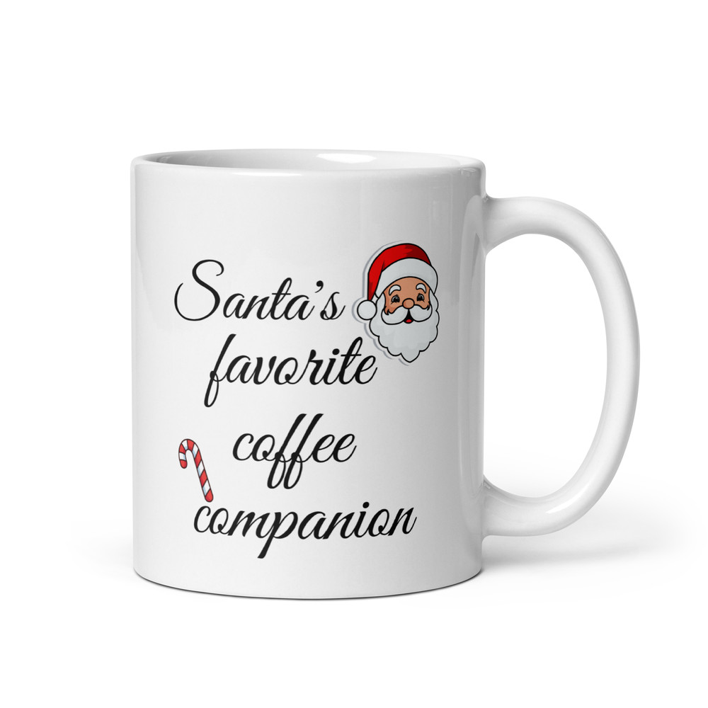 Santas Favorite Coffee Companion White Glossy Mug 0