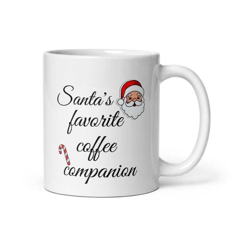 Santas Favorite Coffee Companion White Glossy Mug 0