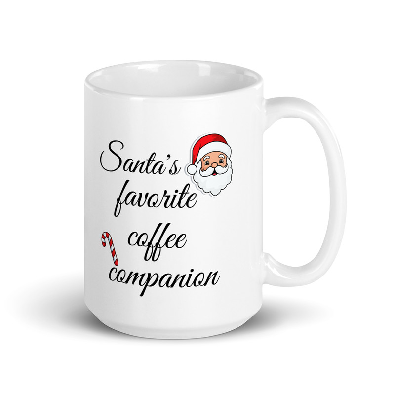Santas Favorite Coffee Companion White Glossy Mug 1