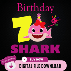 7th birthday shark svg, shark birthday svg, shark doo doo svg, shark kids svg, birthday svg,birthday, happy birthday