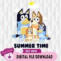 bluey summer time svg, bluey family matching svg, bluey summer vacation svg, bluey group svg, b,birthday, happy birthday