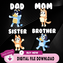 bluey svg, family birthday svg, bluey characters kids party svg, personalized family birthday s,birthday, happy birthday