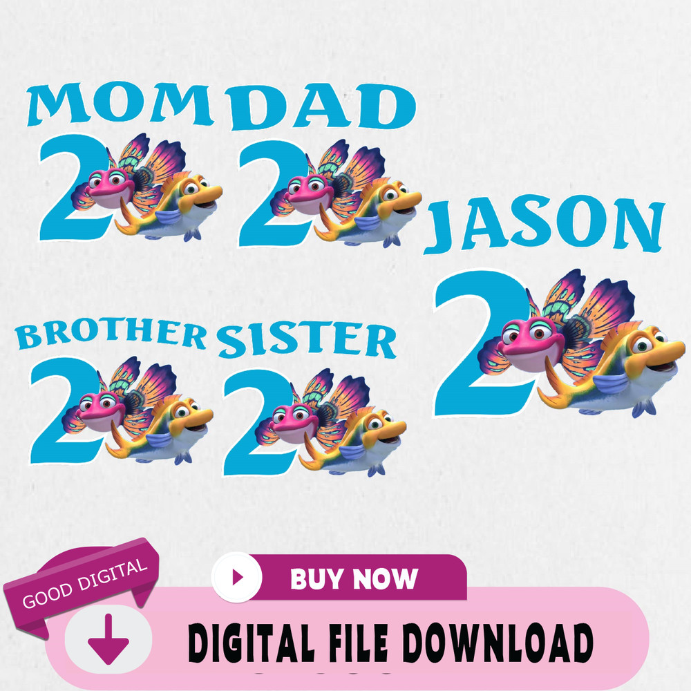 Bubbles Birthday Png, Custom Family Matching Png, Kids Party Png, Personalized Name and Age Png.jpg