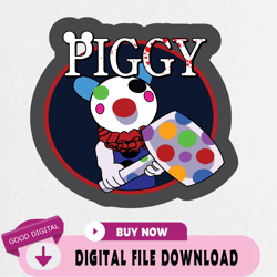 clown piggy svg, piggy roblox svg, piggy horror roblox svg, piggy svg, roblox game svg,birthday, happy birthday