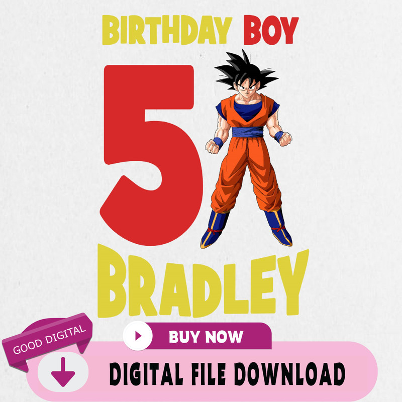 Dragon Ball Z Birthday Png, Custom Family Matching Png, Kids Party Png, Personalized Name and Age Png.jpg