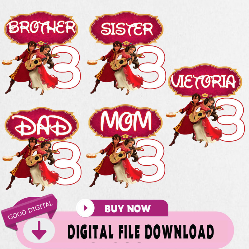 Elena of Avalor Birthday Png, Custom Family Matching Png, Kids Party Png, Personalized Name and Age Png.jpg