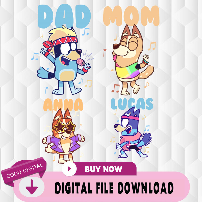 Family Birthday Svg, Bluey Characters Kids Party Svg, Personalized Family Birthday Svgs, Custom Birthday Svg.jpg