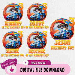 hot cars birthday png, custom family matching png, kids party png, personalized name and age pn,birthday, happy birthday