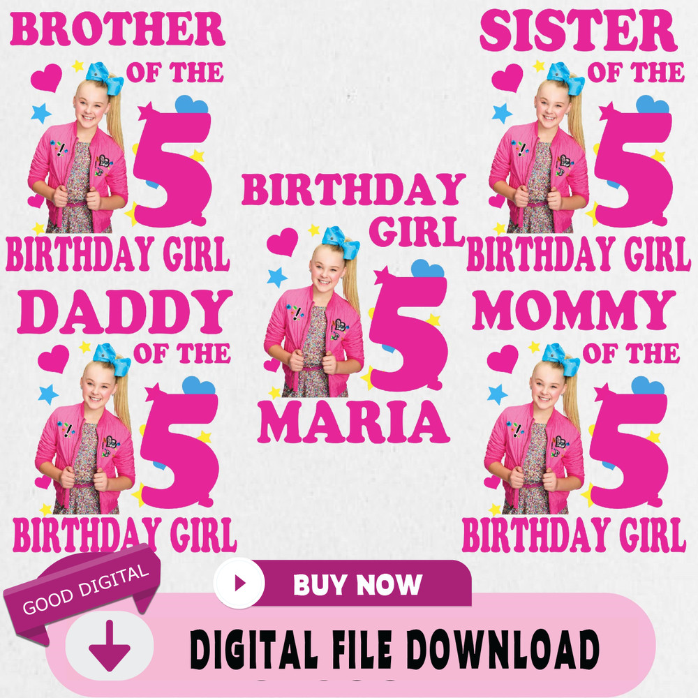 Jojo Siwa Birthday Png, Custom Family Matching Png, Kids Party Png, Personalized Name and Age Png.jpg