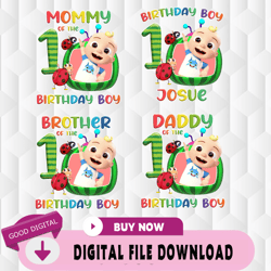 personalized cocomelon birthday png, cocomelon family png, cocomelon party family matching png,,birthday, happy birthday