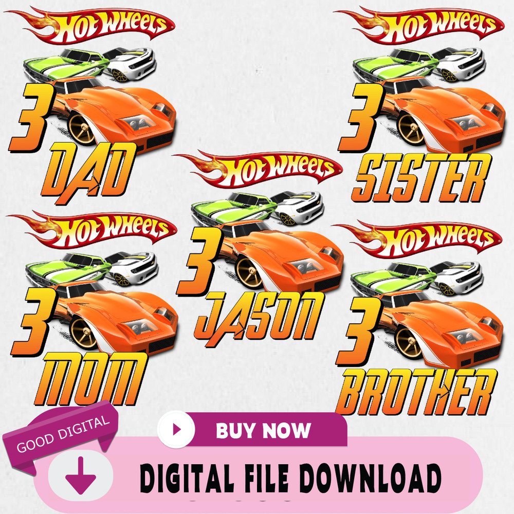 Racing Cars Birthday Png, Custom Family Matching Png, Kids Party Png, Personalized Name and Age Png.jpg