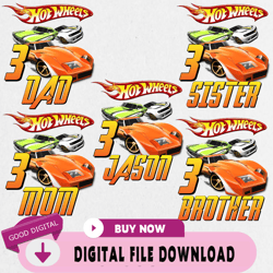 racing cars birthday png, custom family matching png, kids party png, personalized name and age,birthday, happy birthday