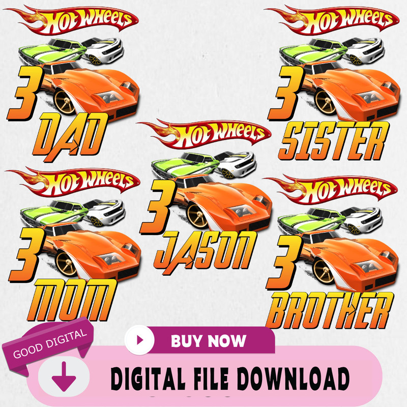 Racing Cars Birthday Png, Custom Family Matching Png, Kids Party Png, Personalized Name and Age Png.jpg