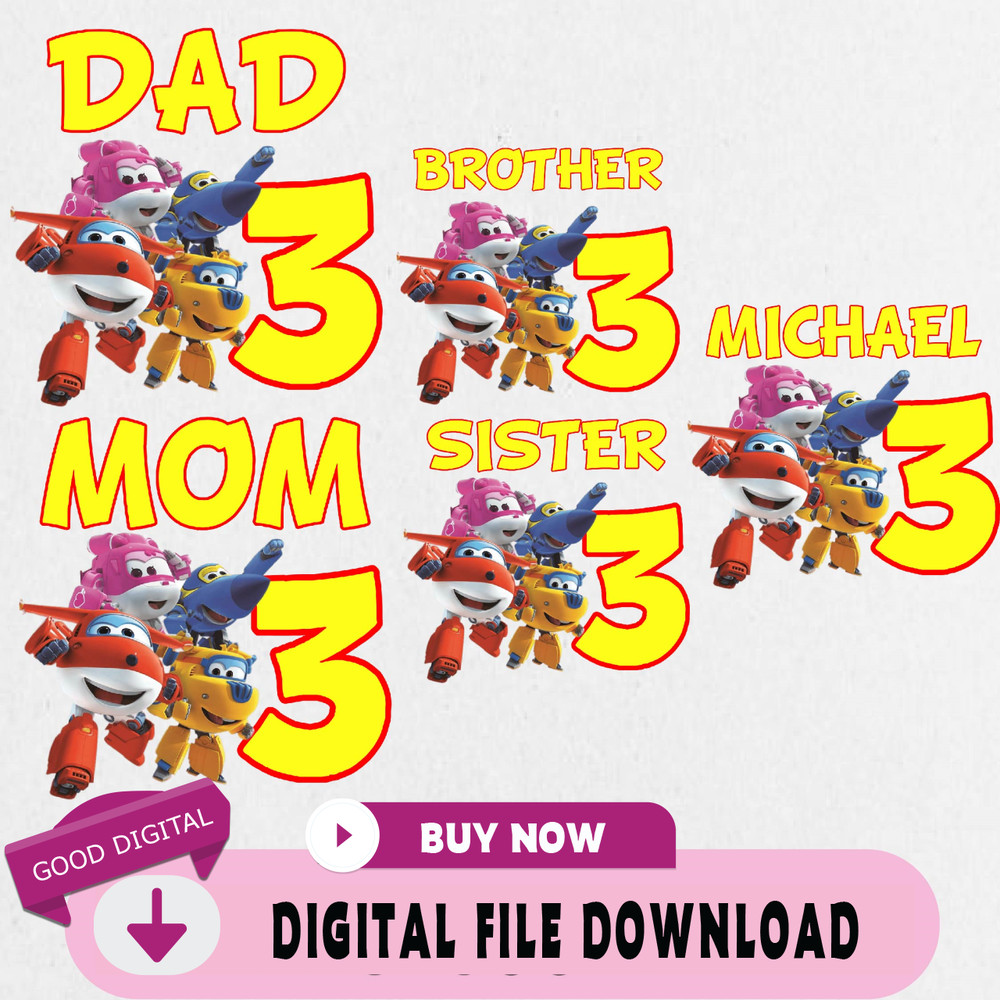Super Wing Birthday Png, Custom Family Matching Png, Kids Party Png, Personalized Name and Age Png.jpg
