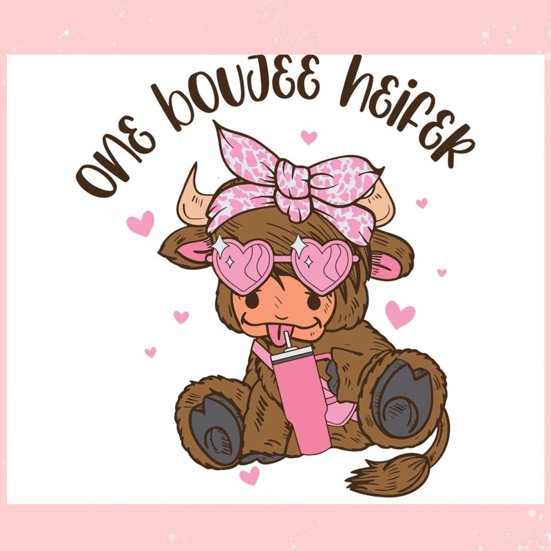 One Boujee Heifer Highland Cow Valentine SVG.jpg