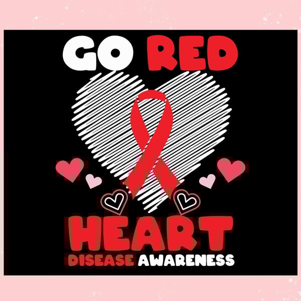 Retro Go Red Heart Disease Awareness SVG.jpg