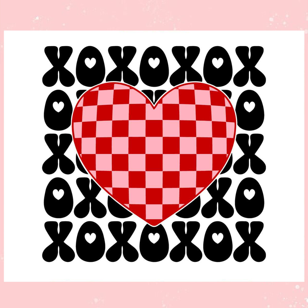 Retro XoXo Valentines Heart SVG.jpg