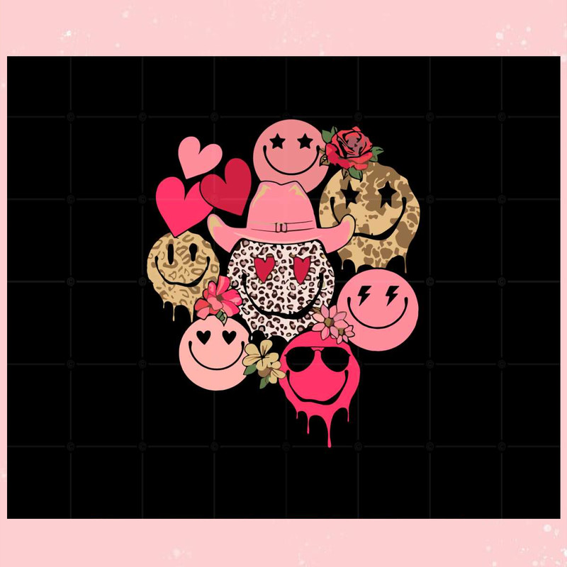 Smile Face Cowboy Rose Western Valentines Day Retro Leopard Svg.jpg