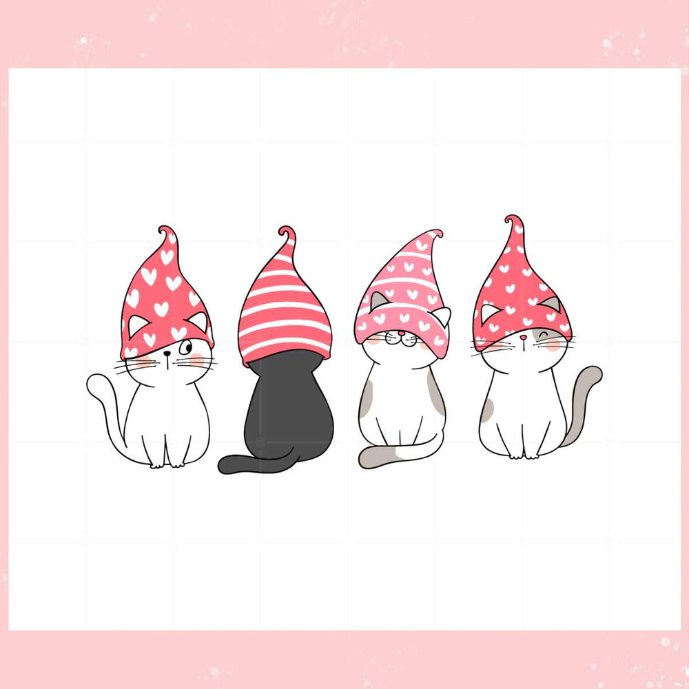 Valentine Cat With Gnome Hat Svg For Cricut Sublimation Files.jpg