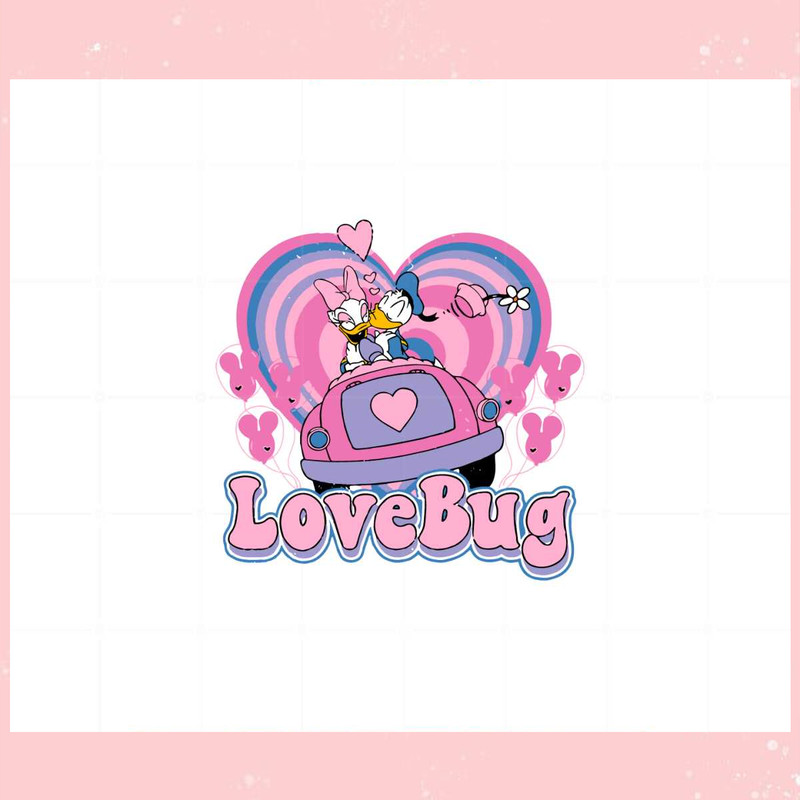 Vintage Disney Donald Duck Love Bug Svg Graphic Designs Files.jpg