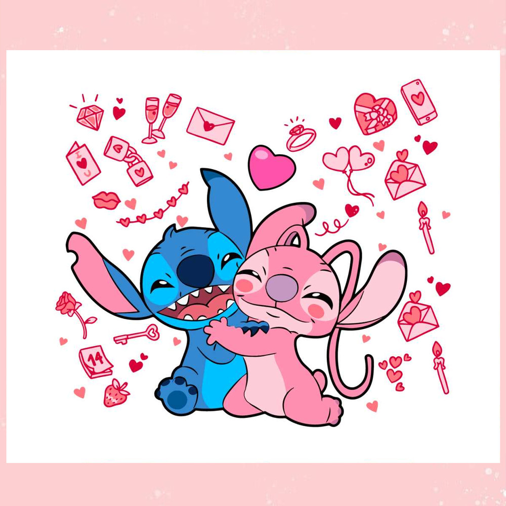 Vintage Disney Lilo And Stitch Hug Couple Valentine SVG.jpg