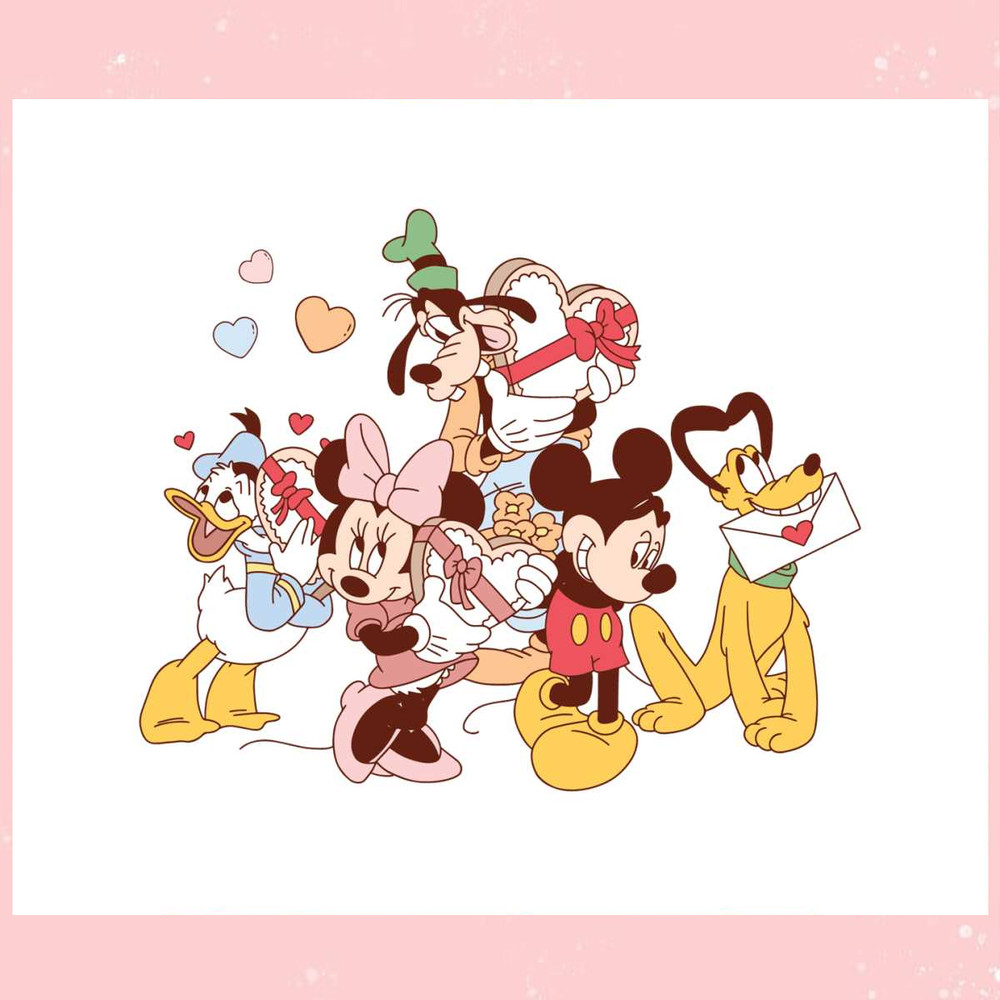 Vintage Mickey and Friends Valentine SVG.jpg
