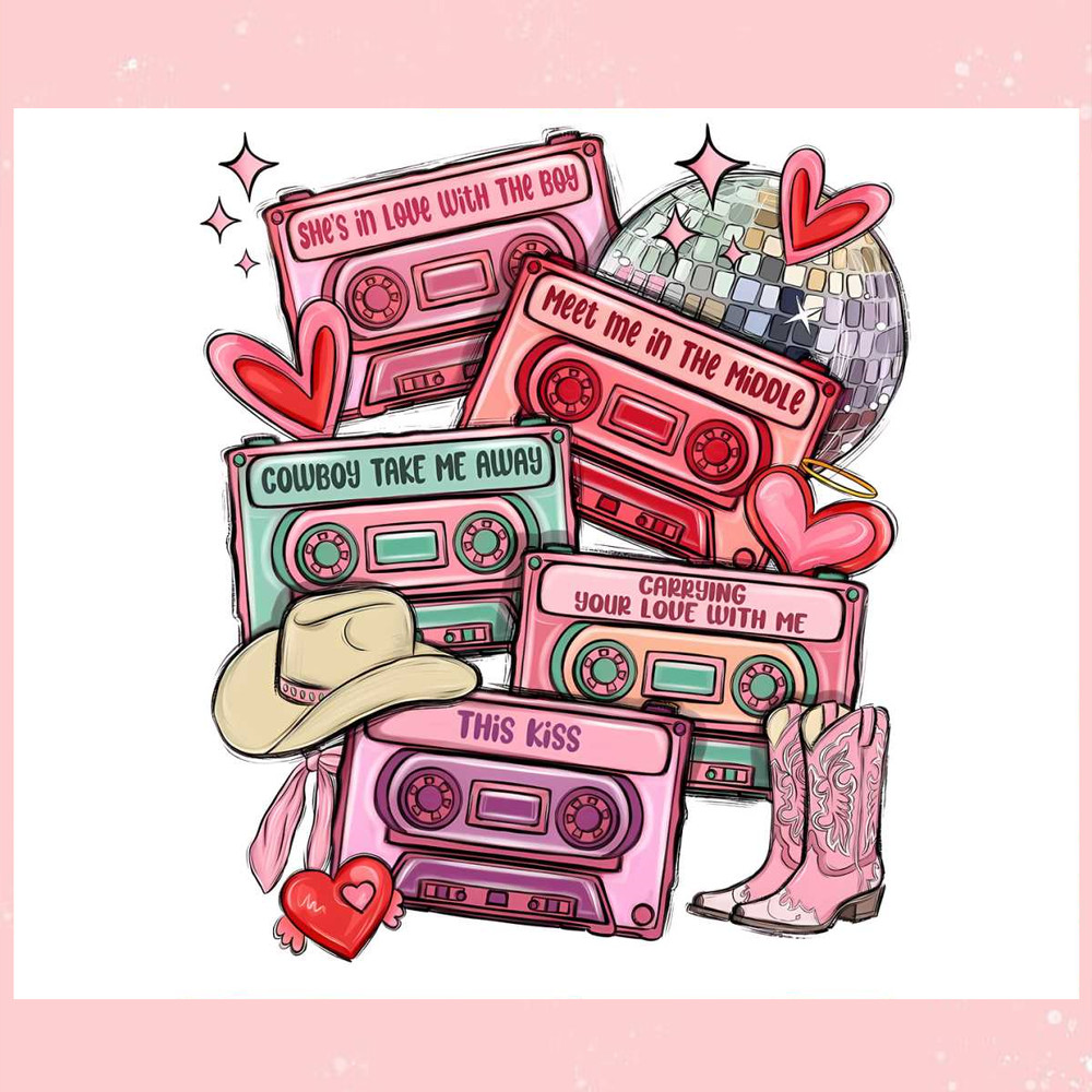 Western 90s Country Music Cassettes Valentines PNG.jpg