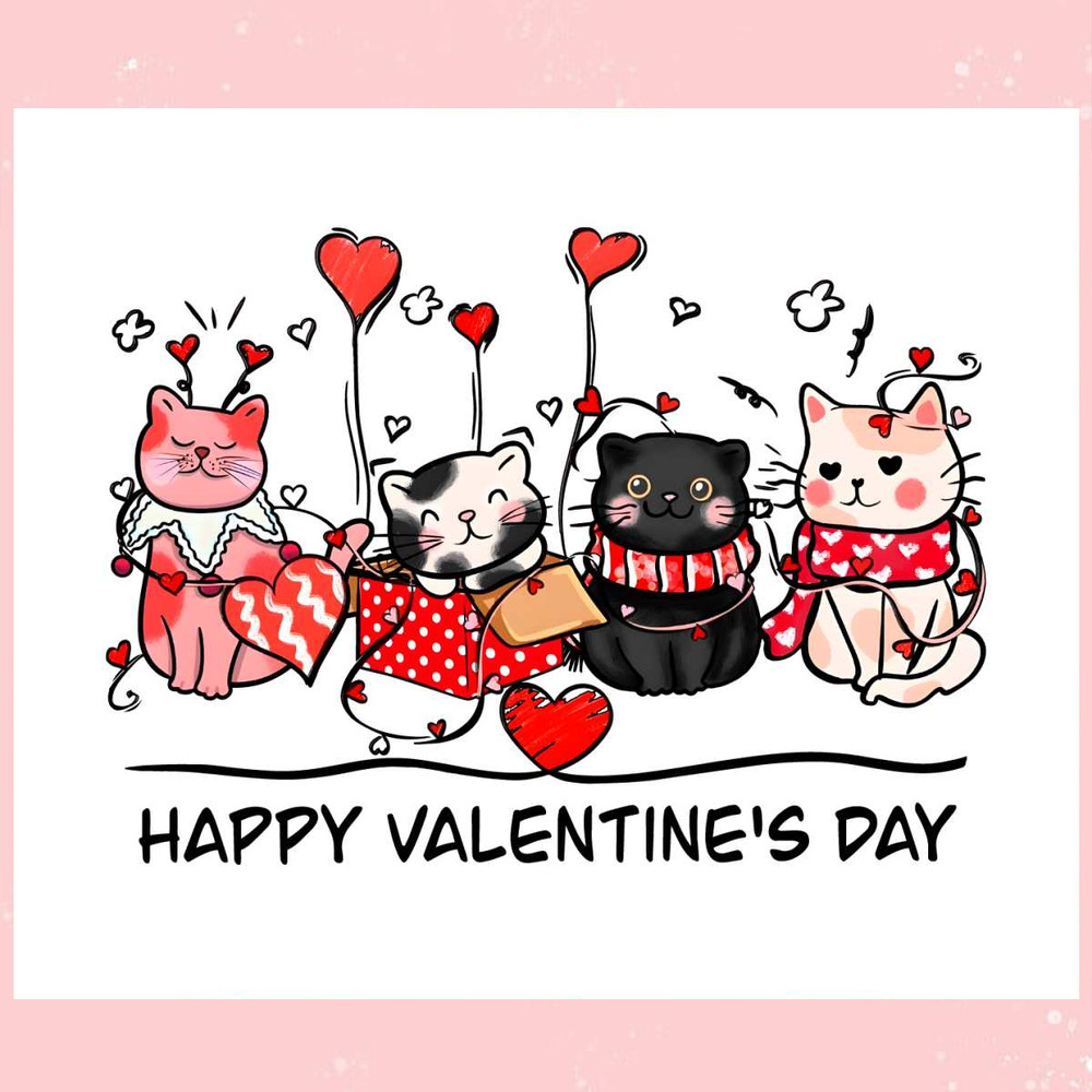 Cute Cats Happy Valentines Day PNG.jpg