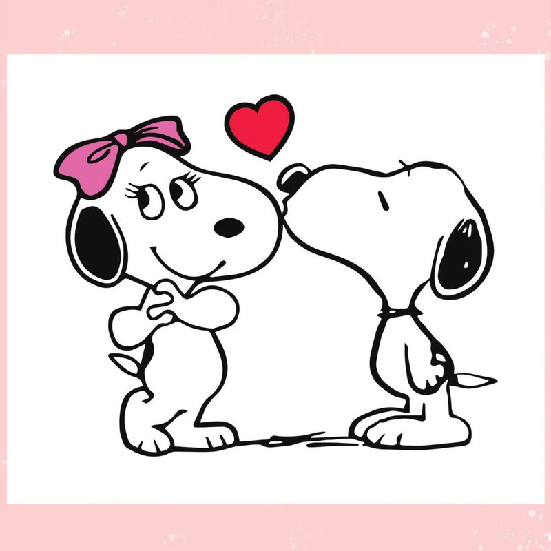 Cute Kissing Snoopy Valentine SVG.jpg