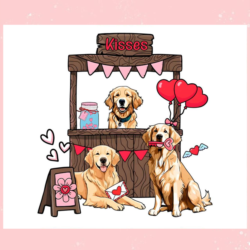 Cute Valentines Golden Retriever Kisses PNG.jpg