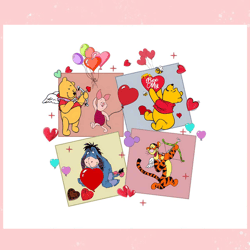 cute winnie the pooh friends valentine png,valentine svg,valentine day ,valentine,happy valentine, cupid svg