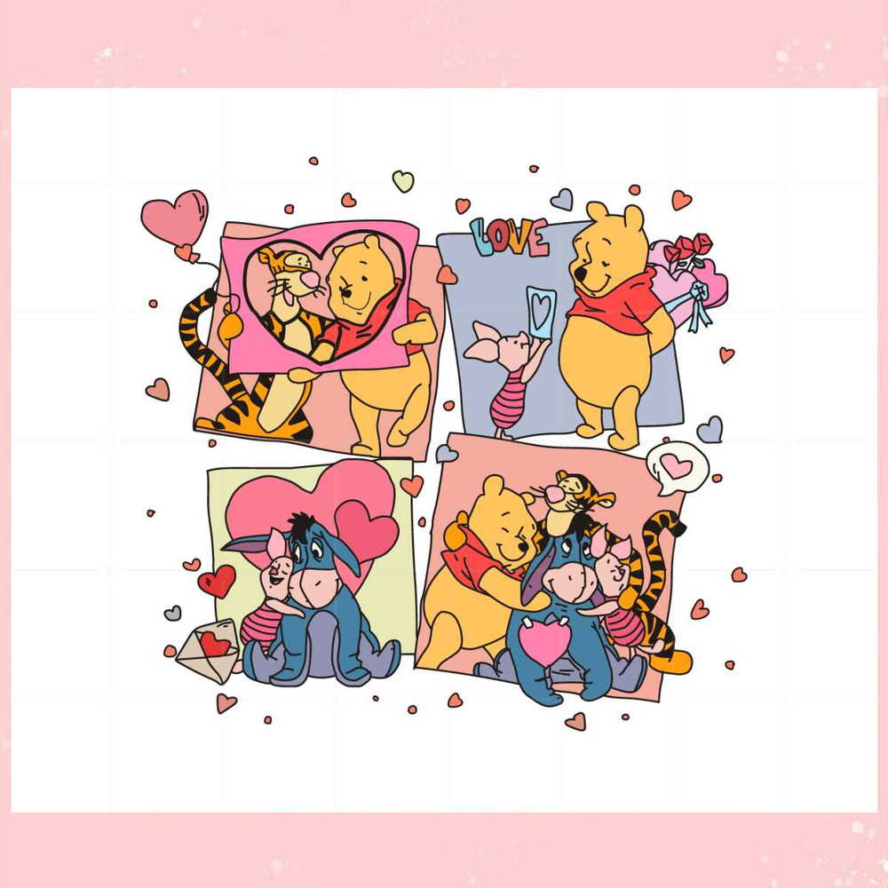 Disney Valentine Pooh Bear And Friend Svg Graphic Designs Files.jpg