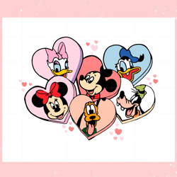 disney valentines day mickey and friends heart ,valentine svg,valentine day ,valentine,happy valentine, cupid svg