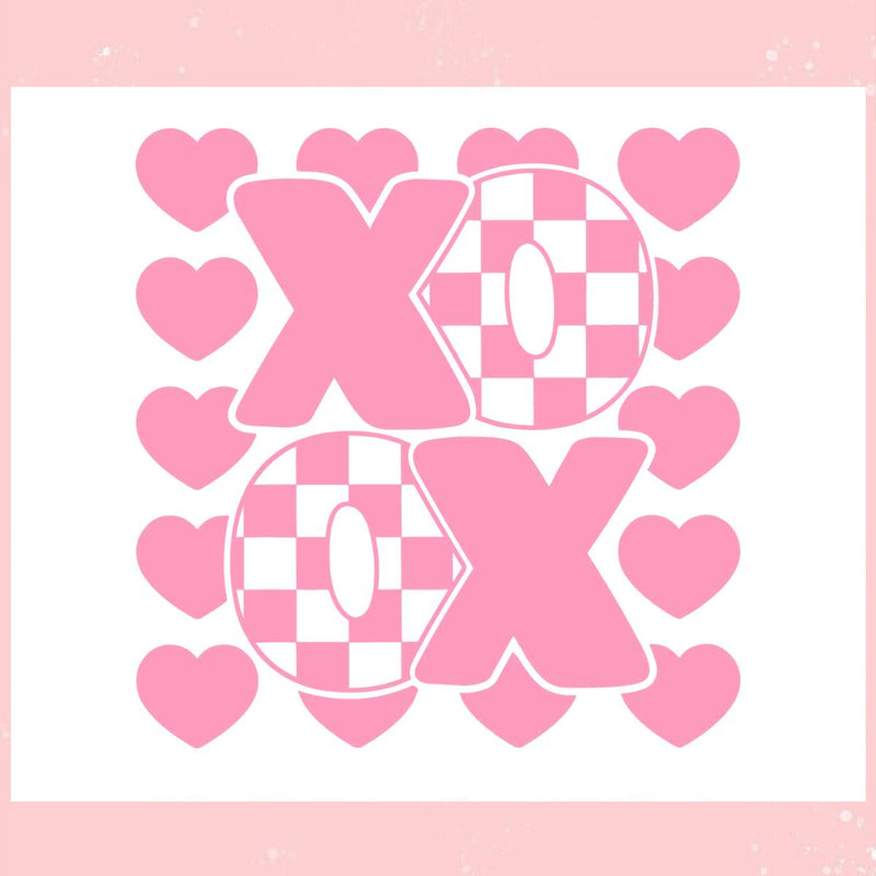 XOXO Checkered Valentines Day SVG.jpg