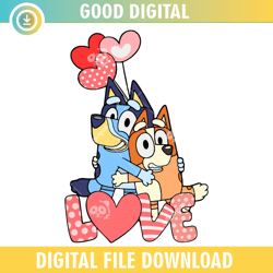 bluey valentine love heart svg png,valentine day svg,valentine day 2024, happy valentine,couple