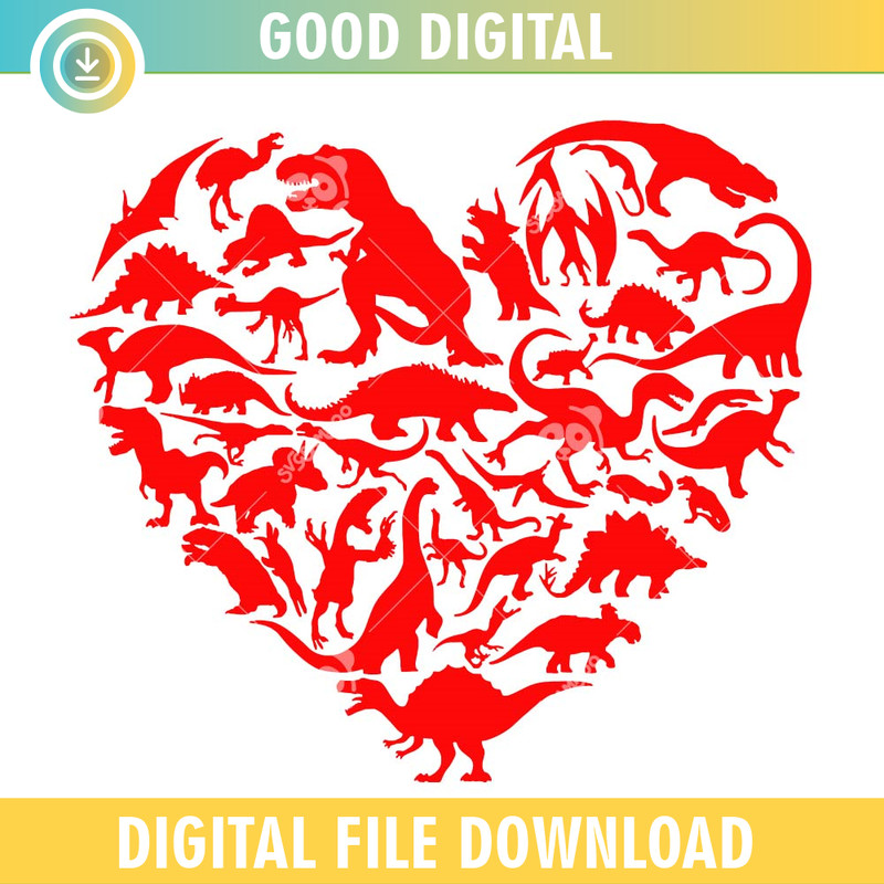 Dinosaur Love Heart SVG PNG, Valentines Day Trex SVG.jpg