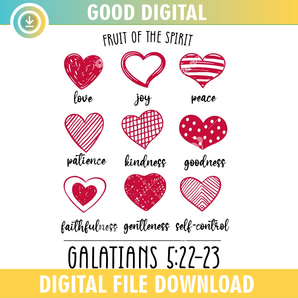 Fruit Of The Spirit Heart SVG PNG, Valentine Heart Galatians.jpg