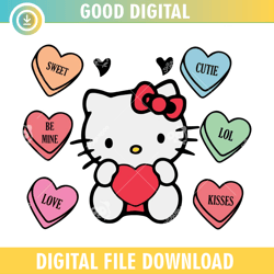 hello kitty candy heart svg png,valentine day svg,valentine day 2024, happy valentine,couple