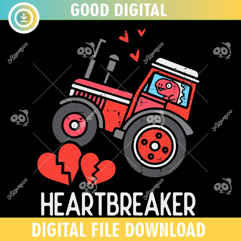 Kids Valentines Day Tractor Heartbreaker SVG PNG.jpg
