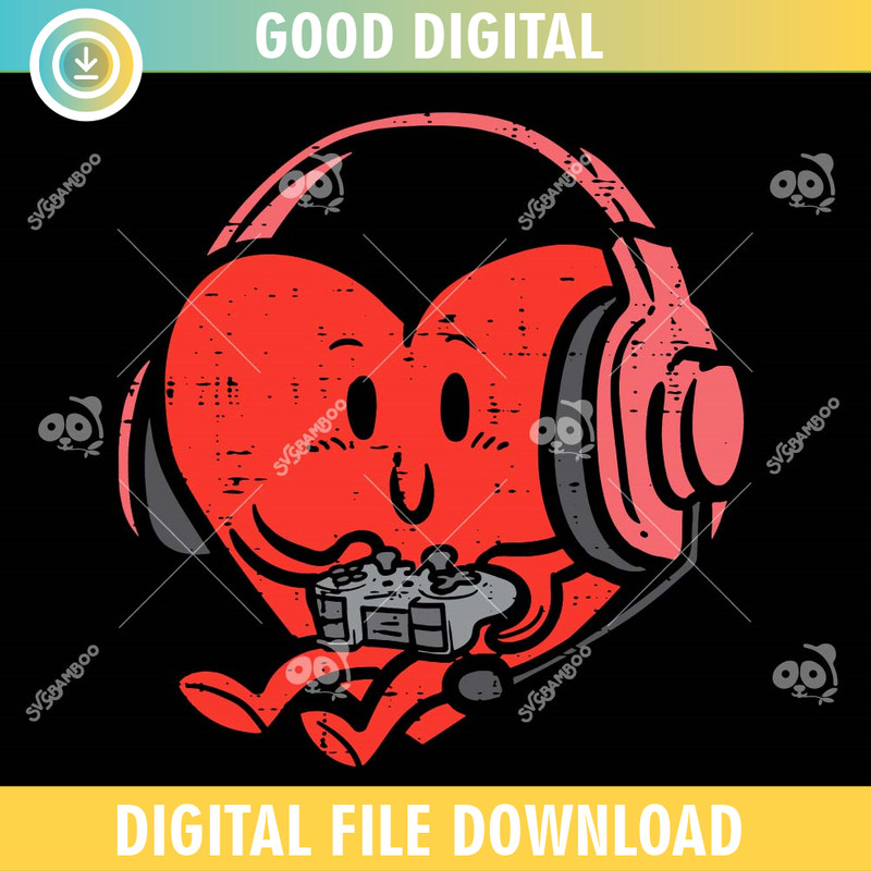 Valentines Day Heart Gamer SVG PNG.jpg