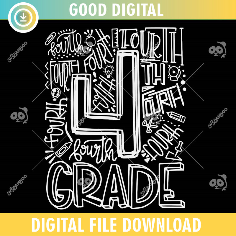 4th Grade Typography SVG PNG.jpg