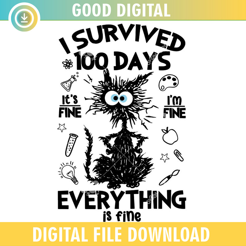 Cat I Survived 100 Days Of School SVG PNG.jpg