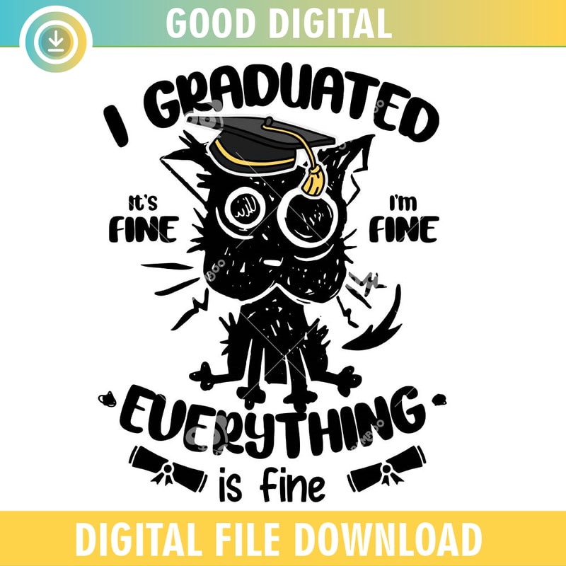 Funny Black Cat Graduation 2023 SVG PNG.jpg
